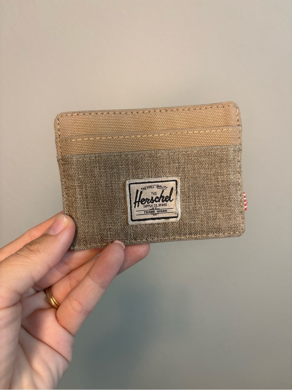 Herschel Supply Company Two-Tone Tan Canvas Card Sleeve